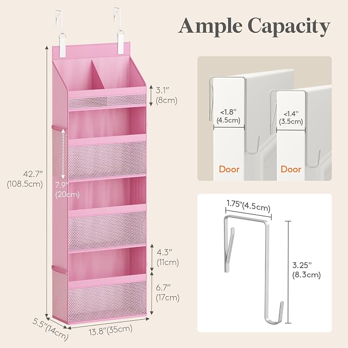 Lifewit Hanging Shelves with Transparent Pockets for Stuffed Toys for Children's Room