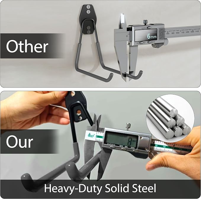 3-H Heavy Duty Garage Hooks, 20 Pack Wall Storage Organizer,Gray | Multi-Purpose Garage Hooks to Organize Garden Lawn Tools, Sports Gear, Ladders, Power Tools & Outdoor Hoses
