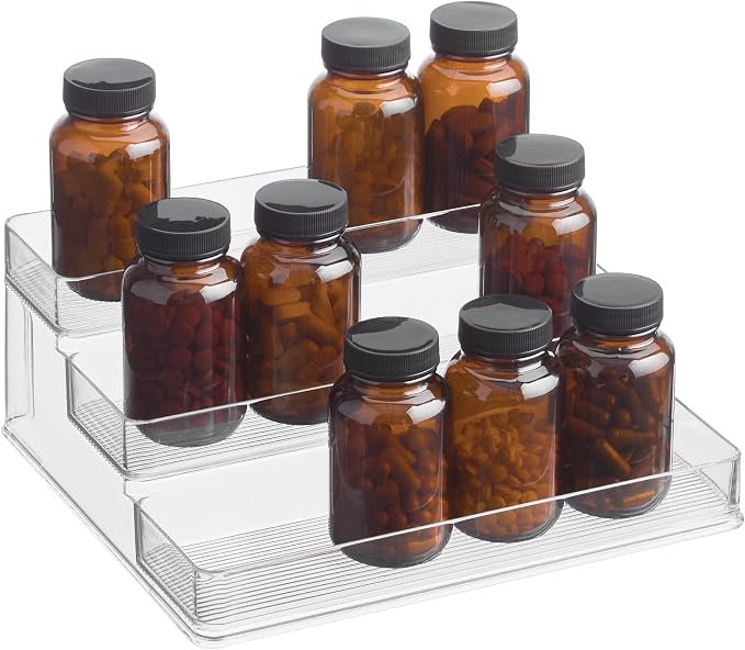 iDesign Nail Polish Organizer, 3-Tier Clear Display Stand | Holds up to 30 Bottles, Compact, For Countertop