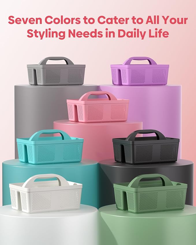 4 Pack Portable Shower Caddy, Integrated Handle, Reinforced Plastic, Organizer Storage Bathroom Supplies and Beauty Products, Cleaning Supplies, Shower Basket for Home, Dorm, Shelf and Cabinet