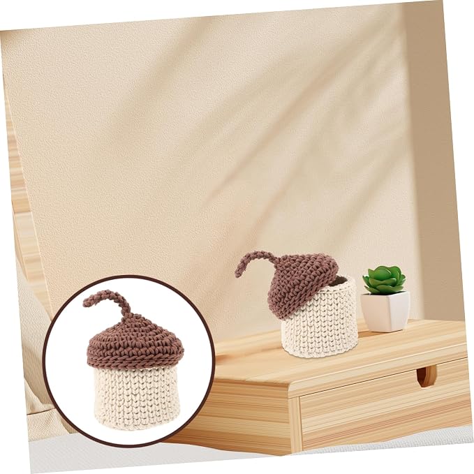 Hemobllo Handwoven Organizer Basket Large Capacity Woven Storage Box for Home Kitchen Bathroom Decor Space Saving Cotton Rope Sundries Holder with Elegant Craftsmanship Small Brown Tabletop