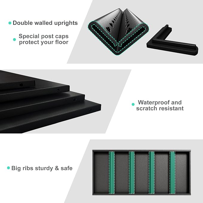 48" W Garage Shelving Heavy Duty, 3000LBS Loads Adjustable Garage Storage Shelves,5-Tier Metal Storage Racks and Shelving Units, Utility Rack Shelves,48" W x 24" D x 78" H,Black