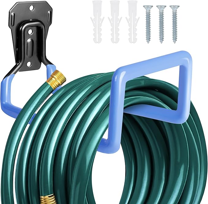 Hose Hanger Wall Mount Garden Hose Storage Water Hose Holders for Outside | 2PCS Heavy Duty Metal Hose Reel for Water Hose
