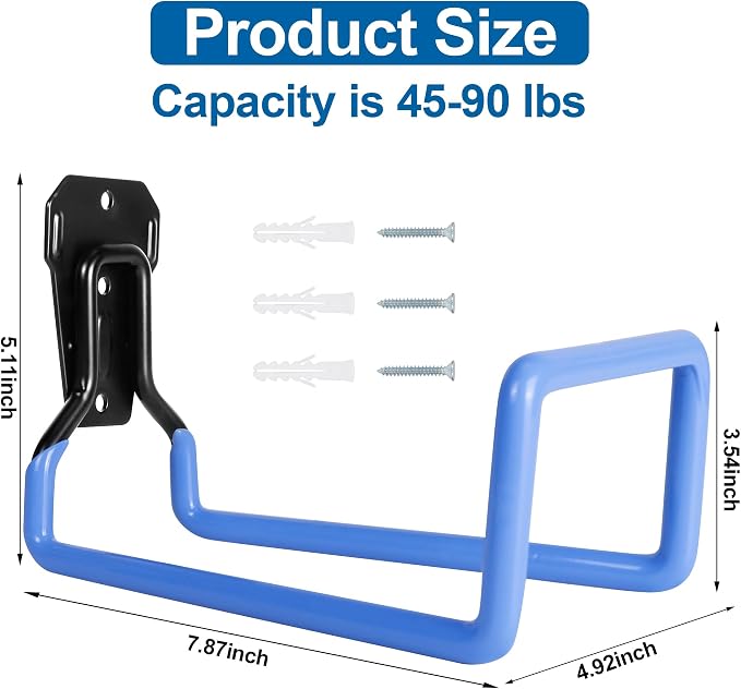 PeoMev Hose Holder Wall Mount Metal Hose Hook Garden Hose Rack | Heavy Duty Water Hose Reels for Outside Water Hose, Extension Cords