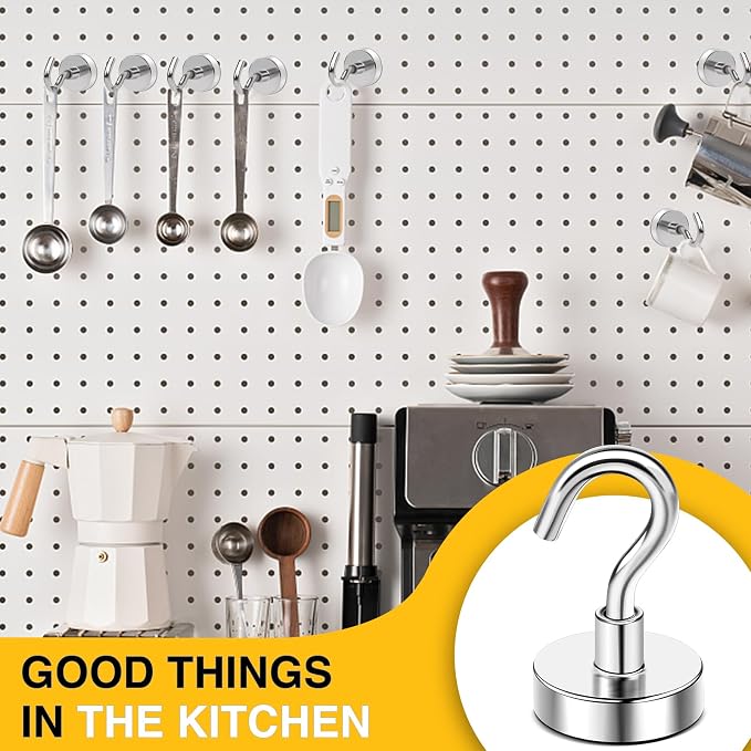 DIYMAG Magnetic Hooks,50lbs Heavy Duty Magnets with Hook Silver 6 Pack | Rare Earth N52 2026 Cruise Cabin Ship Essentials for Fridge Hanging Classroom Beach Vacation Kitchen Grills Home Must Have