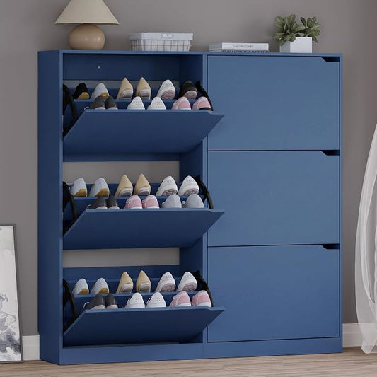 BORNOON Shoe Cabinet with 6 Flip Drawers, Slim Narrow Shoe Storage Cabinet, Freestanding Shoe Organizer for Entryway, Hallway, Foyer