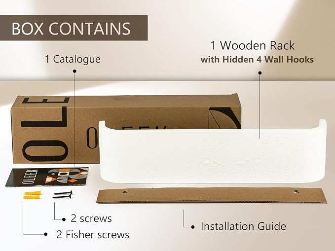 wall Mounted Coat Rack with Shelf - wall entryway Shelf with Hooks - entryway Hooks - Modern Coat Rack - Wooden Mount for Home Decor - Jacket Hanger