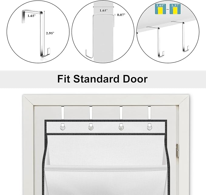 SLEEPING LAMB Over The Door Shoe Organizer for Closet with Large Deep Pockets, Narrow Shoe Rack for Door Hanging Boots Storage, White