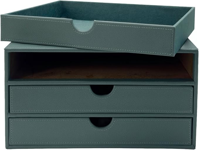 UnionBasic Document Organizer, 3-Drawer File Cabinet Document Storage Box, Office Desktop Filing Organizer, Dark Ivy