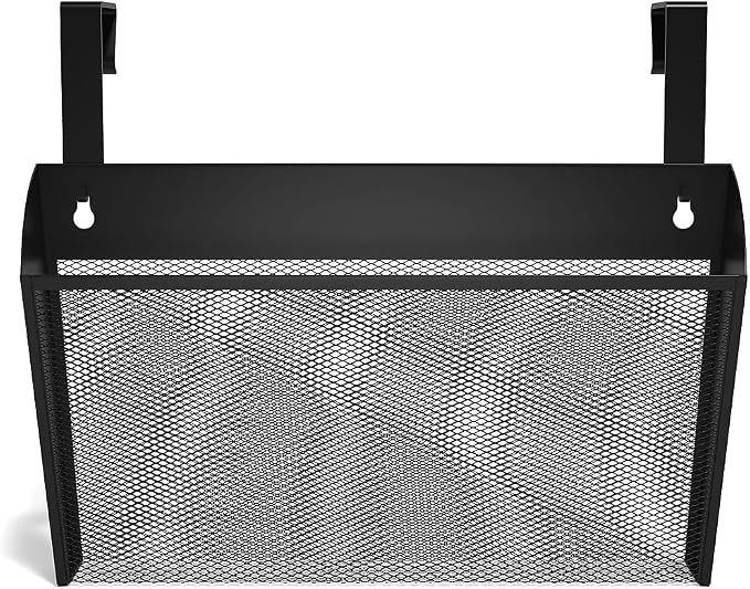 TRU RED Mesh Letter Wall File, 1‑Pocket Hanging Organizer, Black, 2‑Pack – Wall‑Mounted File Holder for Mail & Documents