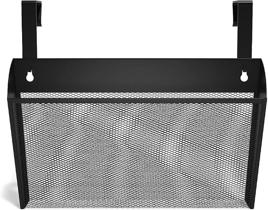 TRU RED Mesh Letter Wall File, 1‑Pocket Hanging Organizer, Black, 2‑Pack – Wall‑Mounted File Holder for Mail & Documents