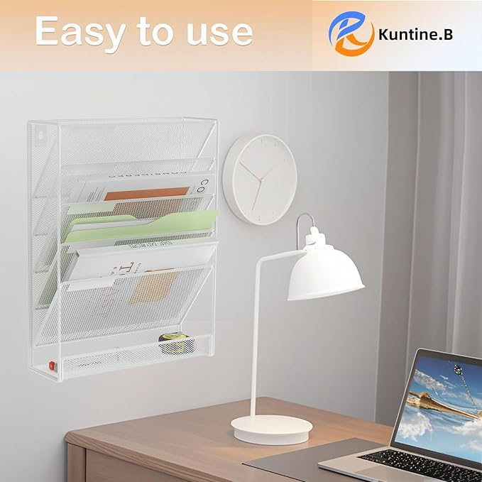 Kuntine.B Wall File Organizer Office Hanging Magazine Holder Wall File Organizer for Office Home