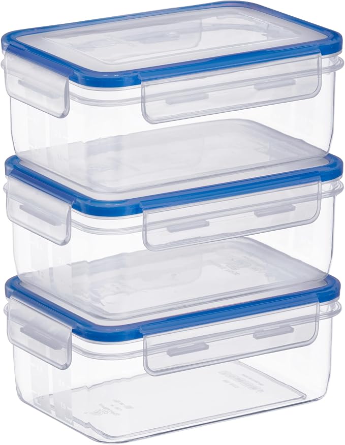 Tribello 38 oz Airtight Food Storage Containers with SnapTight Lids – Clear, Stackable, BPA-Free Meal Prep Containers for Kitchen, Freezer & Pantry Storage