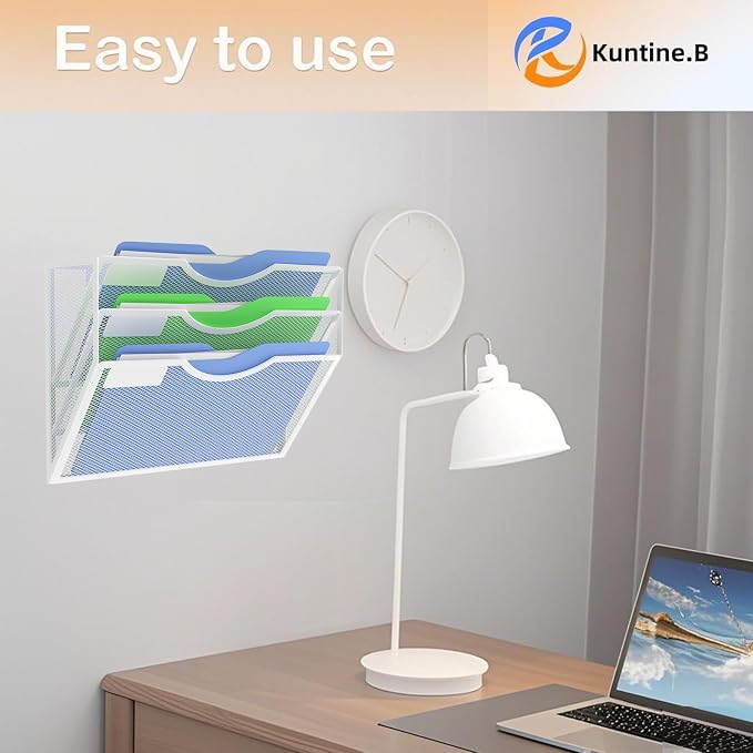 Kuntine.B Wall File Organizer Office Hanging Magazine Holder Wall File Organizer for Office Home