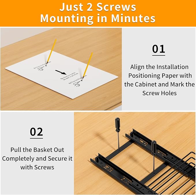 RCHYFEED Pull Out Spice Rack Organizer for Cabinet,6.5" Wx10.5 Dx2.5 H | Metal,Heavy Duty Slide Out Spice Rack,Ideal for Kitchen & Pantry Storage of Spices & Sauces