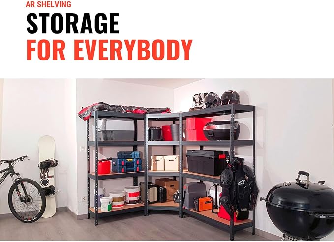 AR Shelving, Versatile Combinable Shelving Collection 48in.W, Height 71 in, Width 48 in, Depth 18 in, Model# TR18S402KHGDD8US0