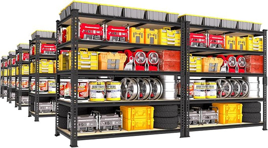 PrimeZone 3250 LBS Heavy Duty Garage Storage Shelves Adjustable Shelf 10PCS | 48"W X 24"D X 72"H, 5-Tier Metal Shelving Unit, 10 Support Beams, Easy Assembly, Standing Utility Rack for Warehouse Basement