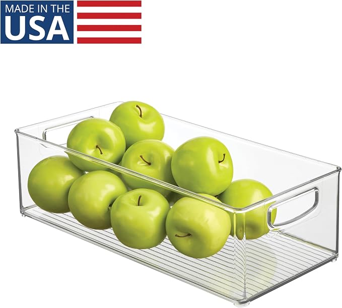 iDesign Stackable Storage Bin - Clear | Organizer Bin for Kitchen and Pantry, Made in USA