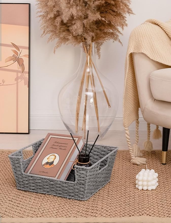 Storageworks Pantry Baskets For Organizing, Woven Baskets, Round Paper Rope