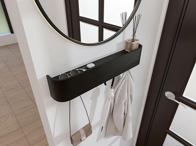 wall Coat Rack - wall Shelf with Hooks - entryway Hooks - entryway Shelf - Modern Coat Rack - Wooden Coat Rack wall Mount for Home Decor - Wooden Mount for Home Decor - Coat Hanger Wall Mount