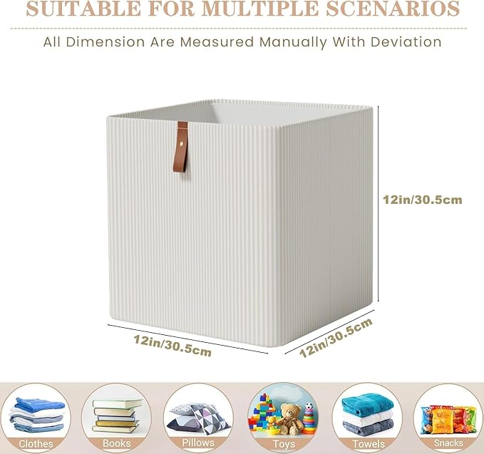 Cube Storage Bin 12x12 in,Collapsible Fabric Storage Bins,Open Home Storage Bins,Baskets for organizing,For Clothing Storage,Toy Storage,Office Storage,Home Decoration