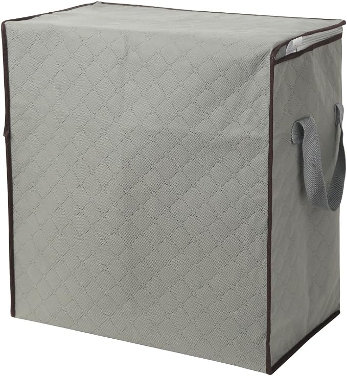 Foldable Large Storage Bags 2 Pack, Clothes Quilt Blanket Pillow Bedding | 18x11x17 inch size, clear window, sturdy handles, holds comforter Under Bed Organizer