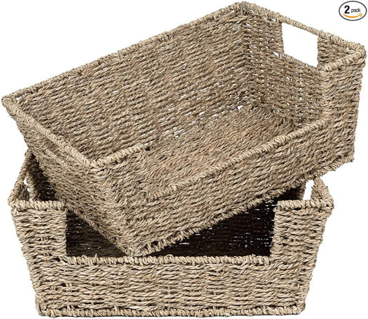 Storageworks Pantry Baskets For Organizing, Storage Baskets, Seagrass