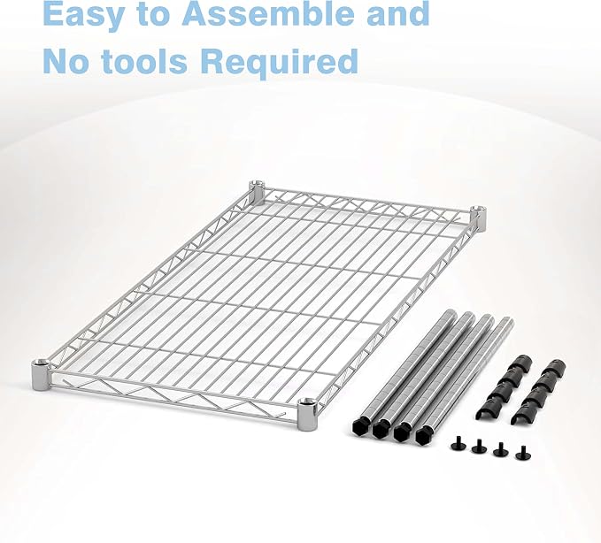 1-Tier Wire Shelf Rack,Single Metal Shelves Rack,1 Tier Metal Shelf,Chrome | 30"Wx14"Dx17"H,Height Adjustable Metal Wire Shelving Unit and Storage for Kitchen,Cabinet,Countertop,Under-Sink,Closet,Pantry