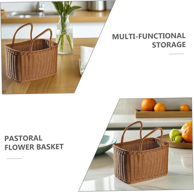 Hemobllo 1pc Decorative Woven Basket for Storage and Flower Arrangement Elegant Rattan Design Multi-functional Indoor Use for Home and Wedding Decor