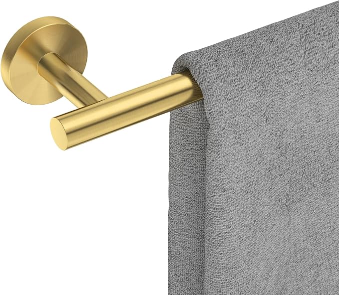 USHOWER Light Gold Towel Bar, 14-Inch Towel Racks for Bathroom | Thicken SUS304 Stainless Steel Towel Rod, Towel Holder Wall-Mounted, Modern Home Decor (Total Length 16-Inch)
