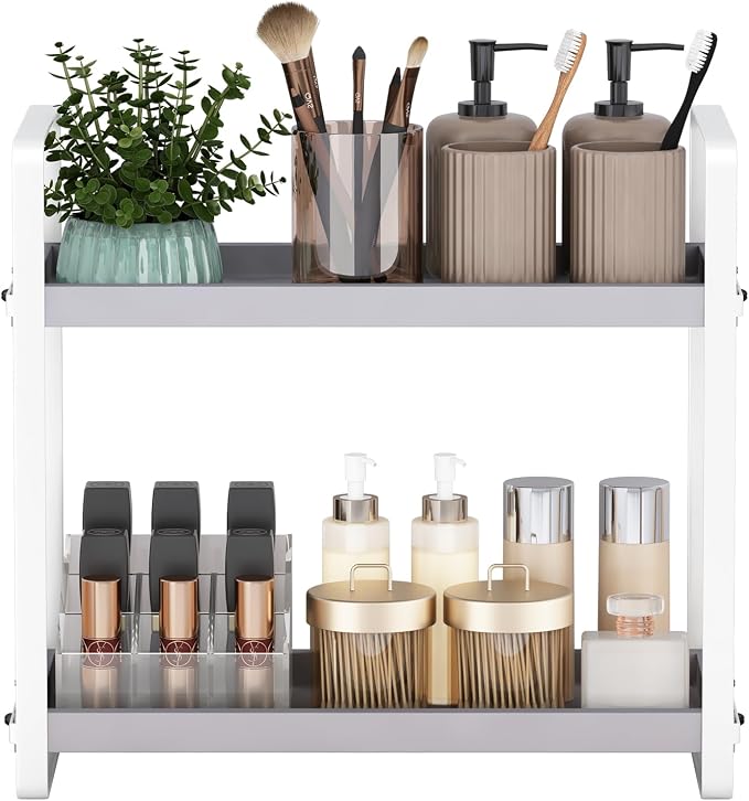 HNRLOY Bathroom Counter Organizer, Bathroom Counter Shelf, Makeup Organizer | Bathroom Countertop Organizer, Bathroom Sink Organizer, Perfume Organizer, Vanity Shelf, Bathroom Organization and Storage