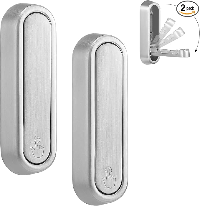 Folding Wall Hooks, 2 Pack, Silver, Zinc Alloy, Heavy Duty Coat Hooks | 90° Foldable Design, Wall Mounted, Zinc Alloy, Flip-Down Design, Includes Screws And Anchors, For Bedroom, Entryway, Closet