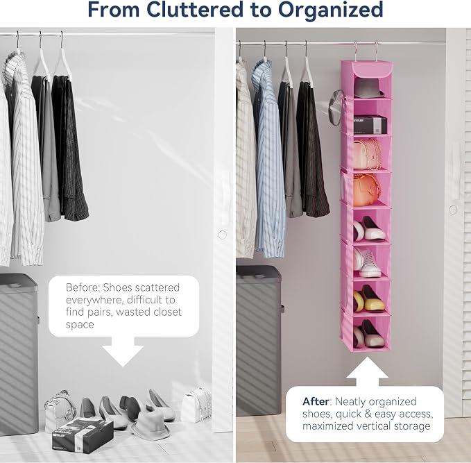 Whitmor Hanging Shoe Shelves, Pink