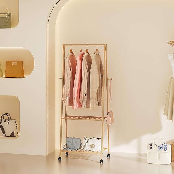 VECELO Coat Rack Freestanding, Entryway Hanger Stand, Umbrella Holder, Hall Tree With Hooks, Floor Standing Tree Stand,Oak