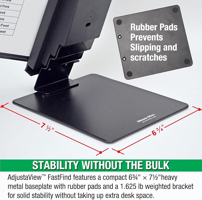 Ultimate Office FASTFIND 10-Pocket Desk Reference Display Organizer, Black | Compact, Heavy-Duty Weighted Metal Base Keeps Your Display Organizer Firmly in Place. Flip to Find Your Documents in Seconds