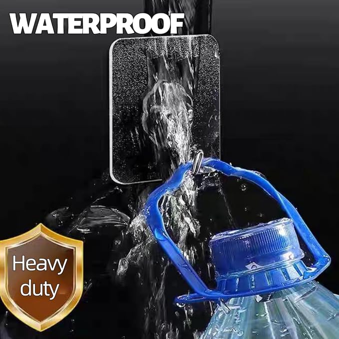 DDMY Adhesive Wall Hooks Heavy Duty 50LB Clear Hook 24 Pack for Hanging | Upgrade Sticky Hooks Hanging 50lb(Max) Transparent Reusable Waterproof No Drill for Kitchen Towel Bathroom Coat No Damage