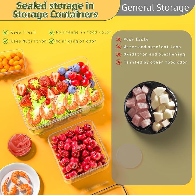 50 PCS Food Storage Containers with Lids Airtight (25 Lids & 25 Containers)- Reusable Plastic Leakproof Meal-Prep Container for Kitchen Storage Organization Microwave/Dishwasher Safe with Labels & Pen