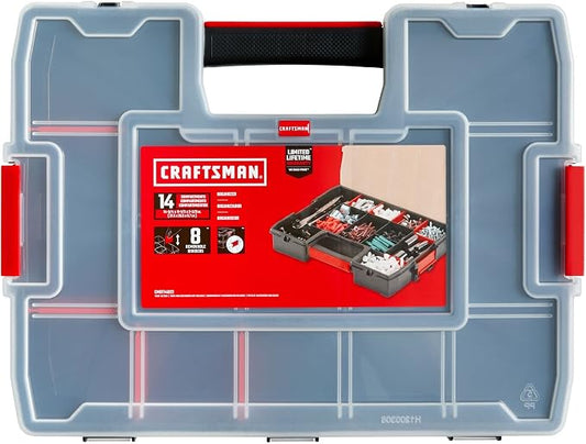 CRAFTSMAN Tool Organizer, 2-Packs with 14-Compartments, Lid Includes Secure Latch (CMST60944M)