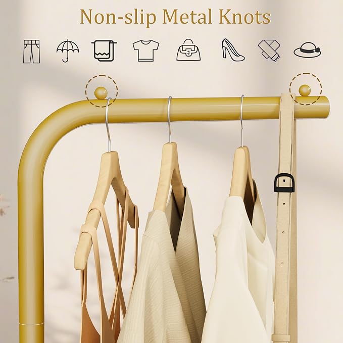 Coat Rack Freestanding with Rock Base,Clothes Stand,70.8In,Golden | Metal Clothing Rack with Rock Base,Coat Tree,Standing Hanger for Coat,Hat,Scarve,Garment Stand for Bedroom,Hallway,Entrance