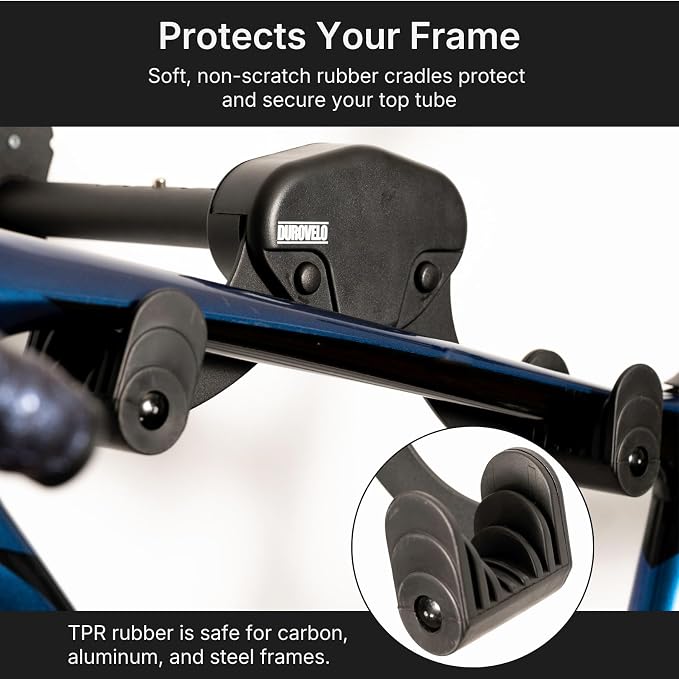Bike Wall Mount - Horizontal Wall Hanger, Adjustable Design for Road, Mountain and Hybrid Bikes up to 48.5 lbs - Space-Saving Bike Rack for Garage or Apartment - Sturdy Indoor Bicycle Storage