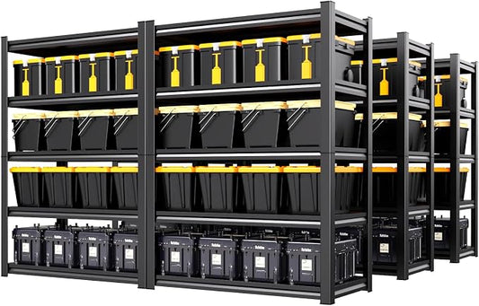 Set of 6 Heavy Duty Garage Shelving, 71.2" Hx46 Wx20 D, Adjustable Storage Shelves Unit for Garage Storage, Metal Shelving & Shelves Organizer for Home, Warehouse, Workshop & Commercial Use