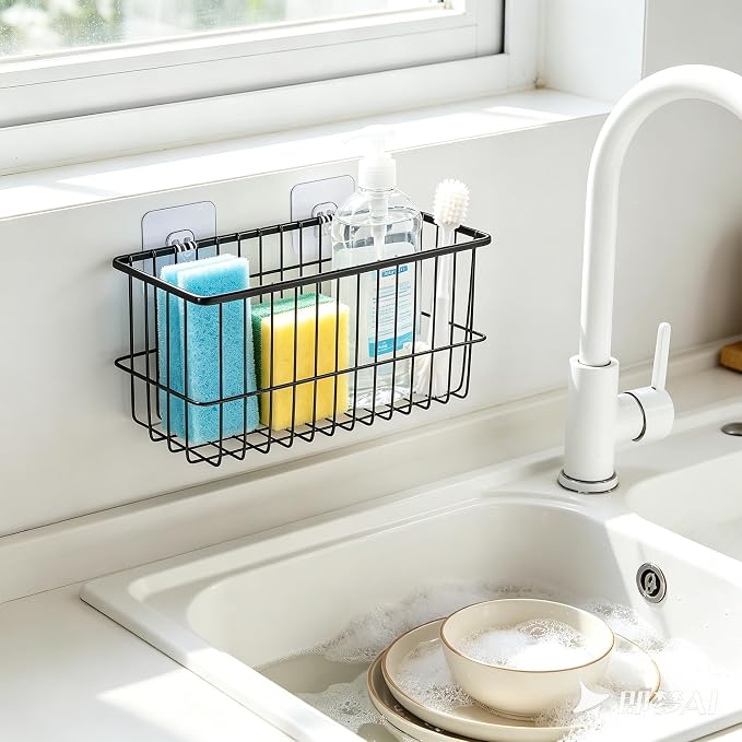 2 Pack Cabinet Door Organizer, Adhesive Wall Mounted Storage Basket for Food Container & Tumbler Lids, Kitchen Storage Organizer for Inside Cabinet Doors, Pantry, Bathroom, Refrigerator & RV