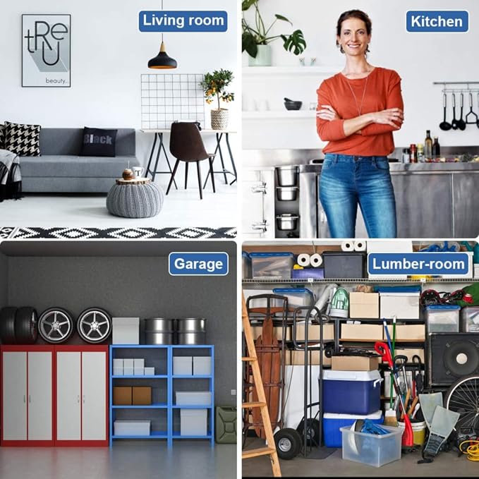 BestOffice | 6-Tier Wire Shelf | 42" x 16" x 72" | Black | Storage Shelves with Adjustable Racks, Holds upto 1500 lbs | Rust-Resistant, No-Tool Assembly | For Home, Garage