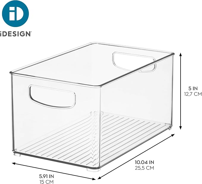 iDesign Stackable Clear Plastic Bin | Kitchen Organizers and Storage, For Fridge and Pantry