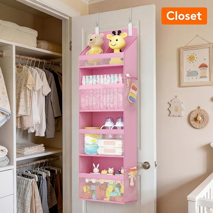 Lifewit Hanging Shelves with Transparent Pockets for Stuffed Toys for Children's Room