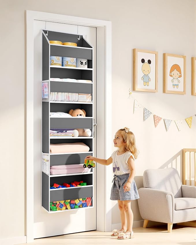 ULG 1 Pack Over Door Organizer Hanging Storage Dark Gray