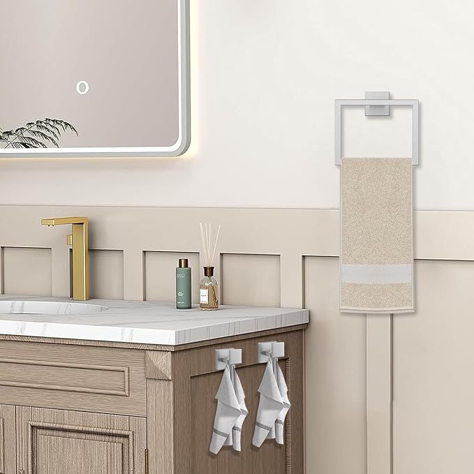 JOPOFI 5 Piece Towel Bar Set - 23.6 Inch Bath Towel Holder - Brushed Nickel | Stainless Steel Towel Racks for Bathroom Wall Mounted, Towel Rod for Bathroom Wall