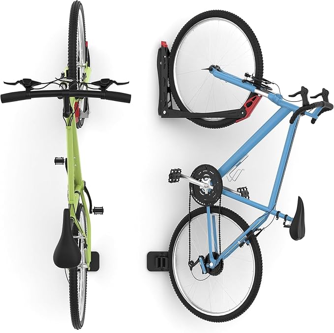 WALMANN BIKEPAL No Lifting Wall Mounted Swivel Bike Rack, Bike Wall Hangers for Garage Space Saving Vertical Bike Storage(1 Pack)
