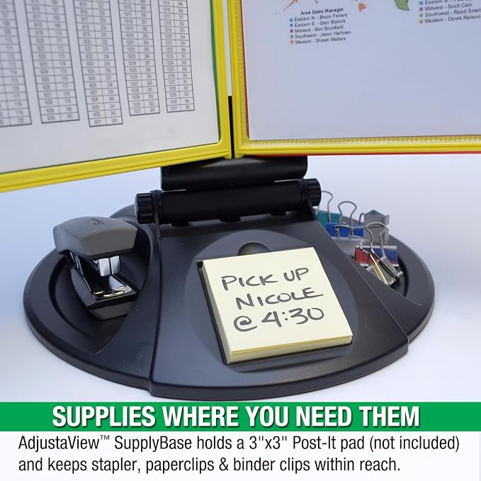 Ultimate Office Round Base 10-Pocket Desk Reference Organizer, Color Pkts | Functional Supply Storage PLUS Fast Access to 20 Letter Size Sheets. Filp and Find Your Most Important Documents in Seconds.