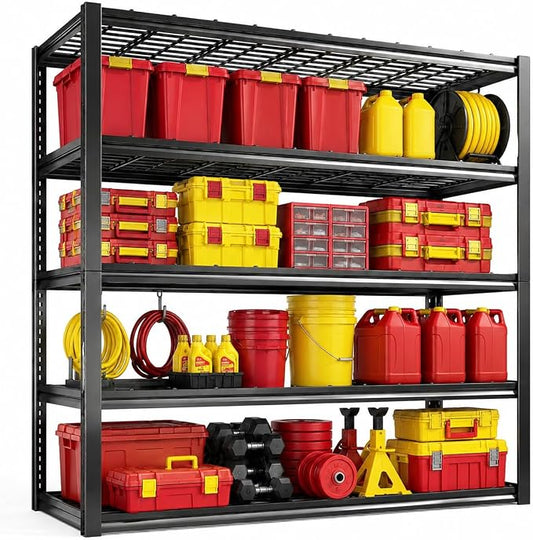 Garage Shelving, Heavy Duty Adjustable Boltless Metal Storage Shelves | 3000 LBS Industrial Steel Rack for Pantry Kitchen Basement Warehouse Storage,71.2"H x 35.4"W x 15.7"D